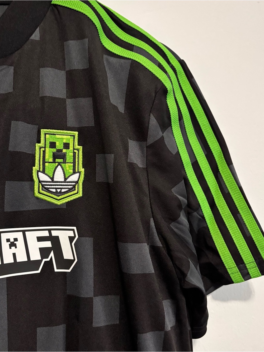 Adidas X Minecraft Black & Neon Green Graphic Tee - Picture 7 of 7